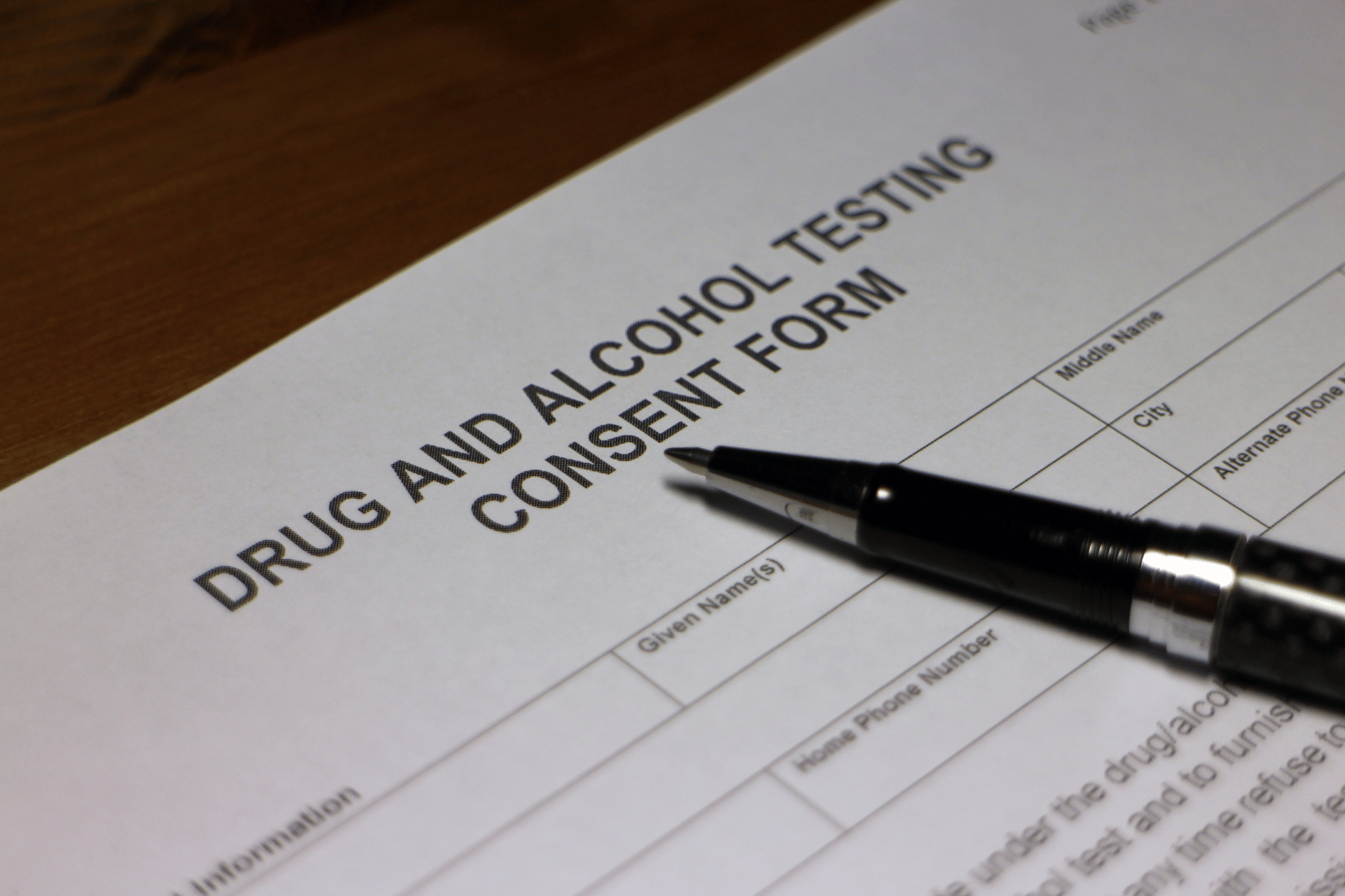 drug screen form